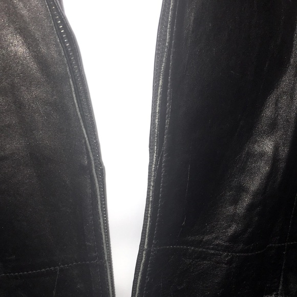 George sz L (12-14) 100% black leather jacket - Picture 3 of 4